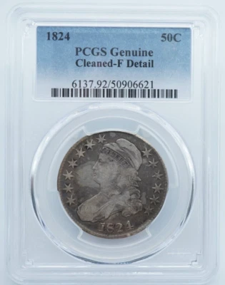 1824 Capped Bust Half Dollar PCGS Genuine F Detail - U855 - Image 1 of 4