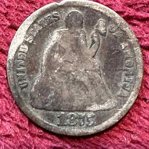 UNITED STATES 1875 SEATED LIBERTY DIME - Picture 1 of 2