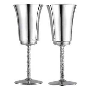 Sterling SILVER - Pair of Mid-Century Warwickshire Reproduction Goblets -  1973 - Picture 1 of 4