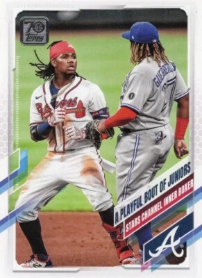 RONALD ACUÑA JR & VLADIMIR GUERRERO JR 2021 TOPPS SERIES 1 CARD 61 - Image 1 of 2