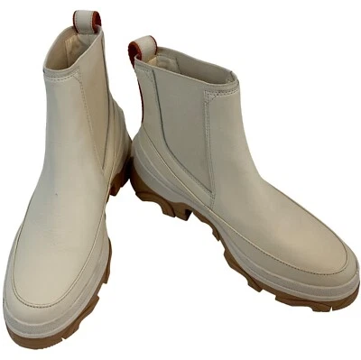 Sorel Brex Womens White Leather Chelsea Boots Size 9 waterproof EUC 8374 - Image 1 of 4