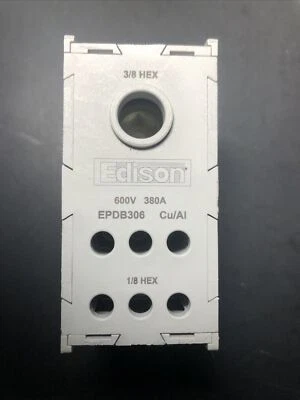 EDISON EPDB306 Power Distribution Block. 380 Amp / 600 Volt, 380A / 600V NEW - Image 1 of 4