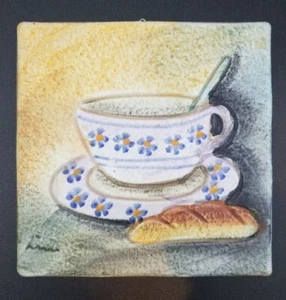 Azulejos de cerámica tradicionales firmados a mano pintados a mano de colección Piana Bicottura Tradizionale Italia - Imagen 1 de 12