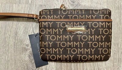 Bolso sin asas Tommy Hilfiger con logotipo marrón tostado para mujer nuevo con etiquetas Foto 1 de 3