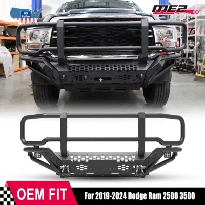 Parachoques delantero de acero para Dodge Ram 2500 3500 2019-2024 camión de protección de alta resistencia Foto 1 de 4