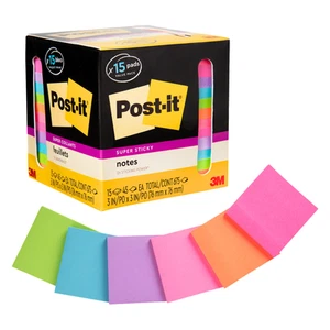 Post-it Super Sticky Notes: 3 in. x 3 in. *45-sheets per pad / 15-pack - Picture 1 of 6