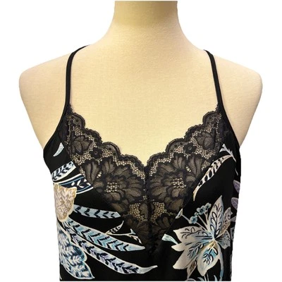 Nuevo Vestido Floral + Conjunto de Bata Envolvente Kimono Med Negro/Azul Suave y Sexy Línea Donatello Foto 1 de 4