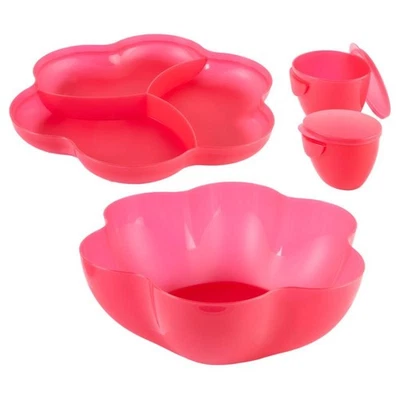 *Tupperware 6-Piece Chip 'n' Dip Entertaining Set—Raspberry Red - Image 1 of 3