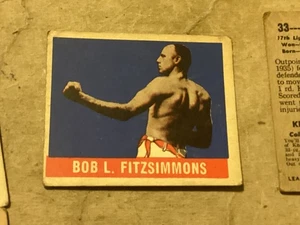 1948 Leaf Knock-Out Boxing Card #63 Bob L. Fitzsimmons - HOF - EX - Corner Wear - Picture 1 of 2