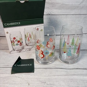 Juego de vasos de jugo Jingle de vacaciones cóctel de Navidad Cambridge 16 oz nuevo en caja - Imagen 1 de 3