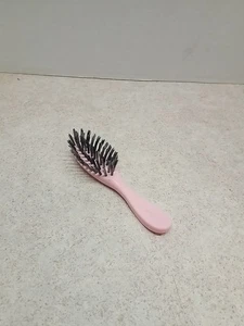Avon Mini Flair Pink Brush Nylon Bristles Purse Size  Vintage Plastic Hair Care - Picture 1 of 4