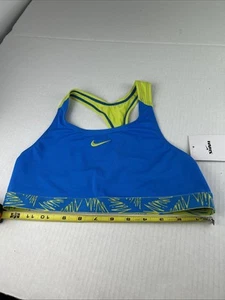 Nike Swim Girls Large Blue And Neon Top New 833 - Picture 1 of 7