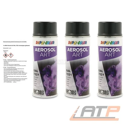 3x 400ml DUPLI COLOR AEROSOL ART RAL 7021 SCHWARZGRAU GLÄNZEND SPRÜHLACK SPRAY - Bild 1 von 2