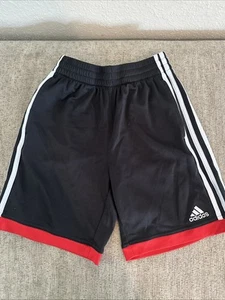 Boys Adidas Shorts Size Medium 10/12 Black Red White - Picture 1 of 1