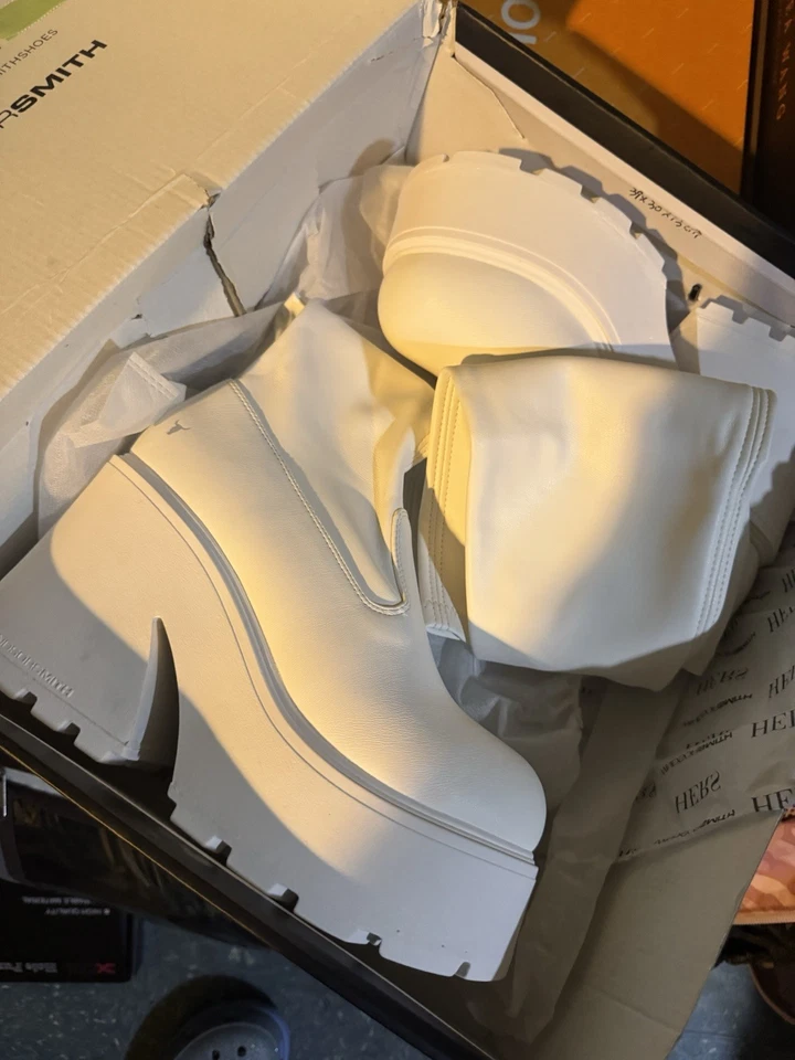 Bota Plataforma Elástica Blanca Talla 8 Windsor Smith Nueva Con Caja Mujer  Foto 1 de 4