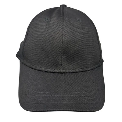 Athletic Works Fitted Baseball Cap Black M Vented Holes 6 Panel Blank Polyester - Image 1 of 4