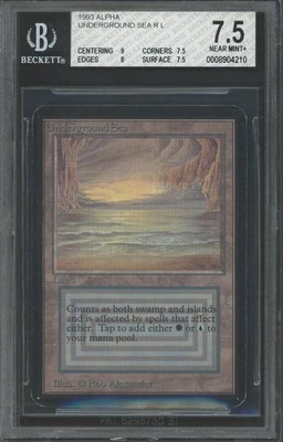 UNDERGROUND SEA Alpha Rare Reserved List BGS 7.5 MTG [Nostalgium] - Image 1 of 2