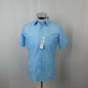 Vintage Sea-Aire Youngbloods Short Sleeve Button-Up Sky Blue, Small #4443 - Picture 1 of 9