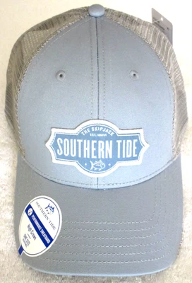 Southern Tide Men's The Skipjack Badge Patch Trucker Hat Dusty Blue Grey NWT - Image 1 of 4
