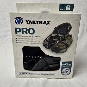Yaktrax Pro Medium Black Snow Shoes Winter Traction New in Box - Picture 1 of 3