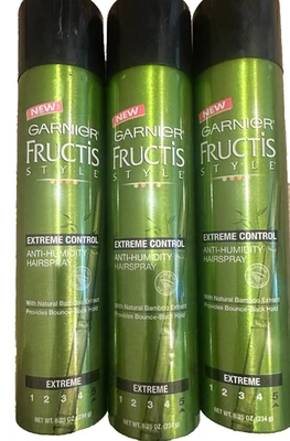 3 Garnier Fructis Style Anti-Humidity Hairspray Extreme Control #5 Hold 8.25 Oz - Image 1 of 2