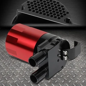 BILLET ALUMINUM SEALED BAFFLED 2-PORTS 240ML OIL CATCH CAN RESERVOIR TANK RED - Picture 1 of 7