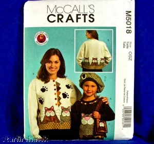 McCall's 5018 Kitty Appliques, Beret, Purse, Pin One Size - Imagen 1 de 1