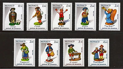 MONACO #1448-1456 MNH VF OG Christmas Toys Provence Figurines Set of 8 1984 - Image 1 of 2