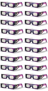 Sonnenfinsternis Brille genehmigt 2024 Made in USA, CE und ISO zertifiziert (20er Pack) - Bild 1 von 2
