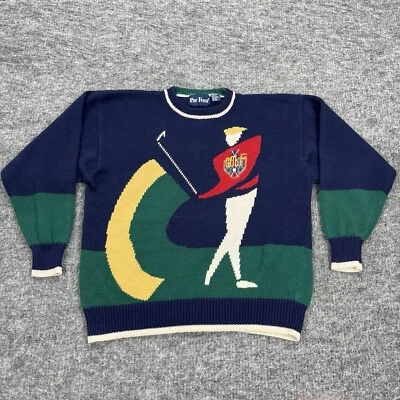 VINTAGE Par Four Golf Sweater Mens Large Pullover Golfer Retro 80s 90s Y2K - Image 1 of 4