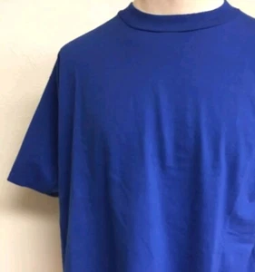 Vintage 80s Jerzees 5050 Heavyweight T Shirt Royal Blue XL Indie Basics - Picture 1 of 5