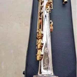 WO37 Saxofón Soprano Tono B Saxo Llave Dorada con Boquilla y Estuche - Imagen 1 de 5