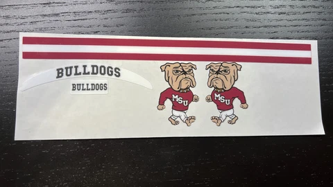Mississippi State Bulldogs Mini Football Helmet Decal Set Cover