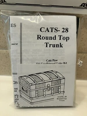 Dollhouse Miniature CATS PAW Round Top Trunk Kit #28 1:12 - Image 1 of 2