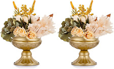 Metal Vases for Table Centerpieces,  Gold Compote Pedestal Vase Floral Container