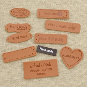 50pcs/bag Handmade Clothes Garment TPU Leather Labels Tags For DIY Sewing Crafts - Picture 1 of 21