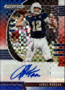 2020 Panini Prizm Draft Picks Refractor Red White Blue Auto #229 James Morgan 99
