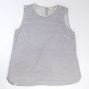 J. Crew Factory Damen elfenbeinfarben und dunkelblau Streifen ärmelloses Tanktop Größe 8 - Bild 1 von 7