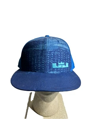 Nike Hat Lebron James TRUE Rubber City King Logo Rare Snapback Men Blue Read - Image 1 of 4
