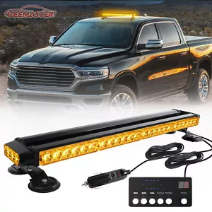 27" 54 LED Amber Emergency Warning Double Side Strobe Light Bar Traffic Advisor - Picture 1 of 11