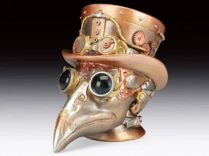 Steampunk Plague Doctor Calavera Estatuilla Estatua Esqueleto Halloween - Imagen 1 de 3