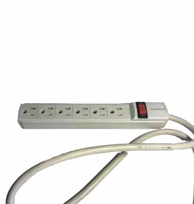 6-Outlet  Strip Surge Protector, 4ft. Cord, White - Image 1 of 4