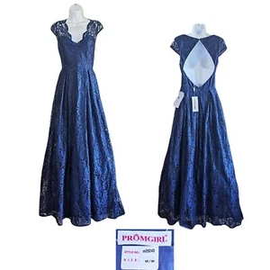 Neu mit Etikett Promgirl Illusion Herzausschnitt Spitze Überzug hinten offen Kleid M25243 Größe M - Bild 1 von 7