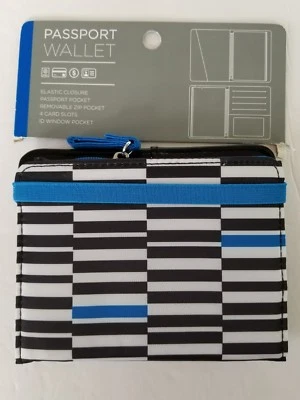 Cartera Pasaporte 4 Ranuras para Tarjetas Identificación Ventana Bolsillo Cierre Elástico Viaje Foto 1 de 4