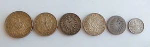 Mixed Lot of 6 Collectible German Coins, all .9 Silver 1875-1935 - Picture 1 of 20