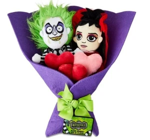 BEETLEJUICE & LYDIA Valentine's Day Collectible 13" Plush Bouquet by Ruz - Picture 1 of 5