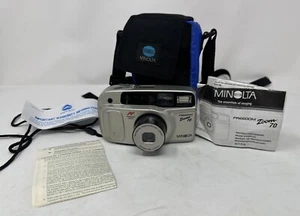 Minolta Silver Freedom Zoom Lens 35mm Point & Shoot 35-70mm  Film Camera W/ Case - Picture 1 of 10