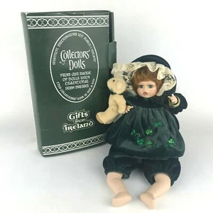 Irish Porcelain Collector Musical Baby Doll Orla with Dillon Teddy Toy Ireland - Picture 1 of 12