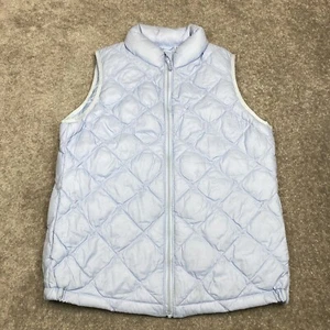 Uniqlo Bubble Vest Youth Kids Girls 12 Blue Quilted Padded Full Zip Pockets - Picture 1 of 14