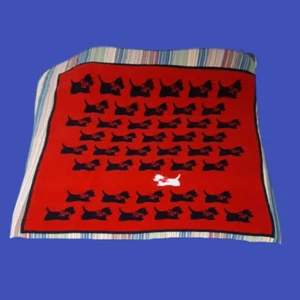 Biederlack Scottie Dog Terrier Blanket Reversible West Germany 54" x 68" READ - Picture 1 of 20